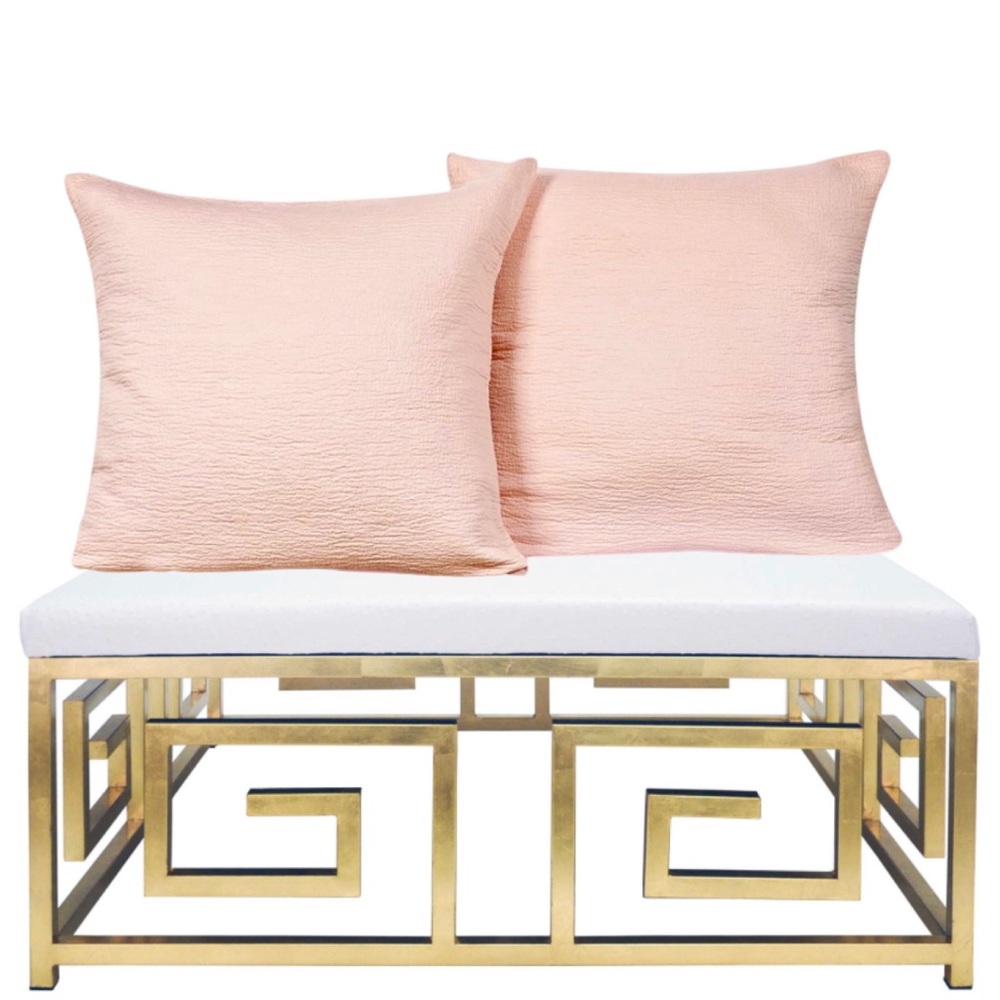 Luxury Home | Chic Peachy Blush Pink Marcielo Textured Euro Pillow Sham Covers